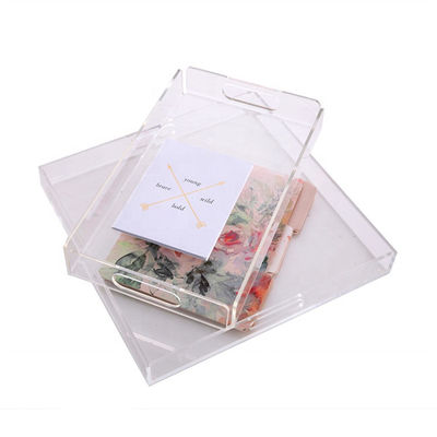 Lucite 주문 아크릴 제작 아크릴 서빙 쟁반 아크릴 장 크기에 맞게 잘랐습니다