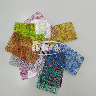 1220x2440x3.0mm Perspex 반짝이 아크릴 플라스틱 시트 스파클 디자인 골드