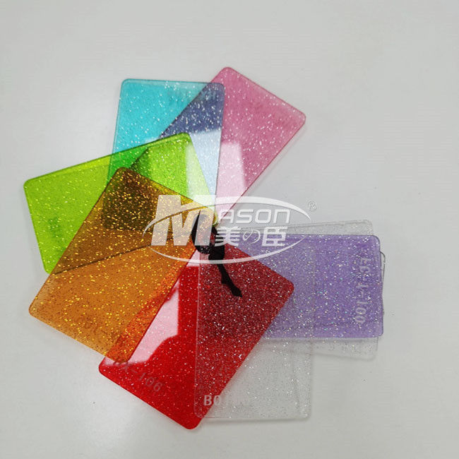 3mm 1220x2440 공예 장식용 다채로운 빨간색 노란색 파란색 반짝이 아크릴 시트